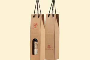 HĐR01 - Hộp giấy Kraft đựng rượu vang 1 chai có quai xách