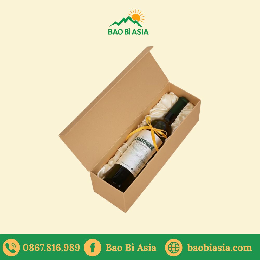 HĐR03 - Hộp giấy Kraft đựng rượu nắp gài hông truyền thống