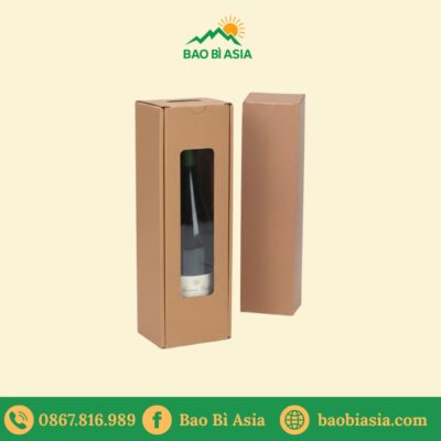 HĐR04 - Hộp giấy Kraft sóng E đựng rượu vang bảo vệ chống sốc