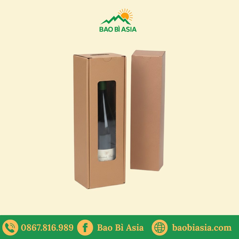HĐR04 - Hộp giấy Kraft sóng E đựng rượu vang bảo vệ chống sốc