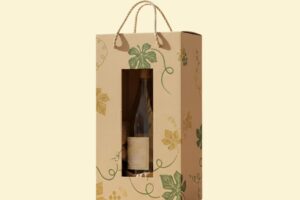 HĐR06 - Hộp giấy Kraft in lụa họa tiết đơn giản đựng rượu