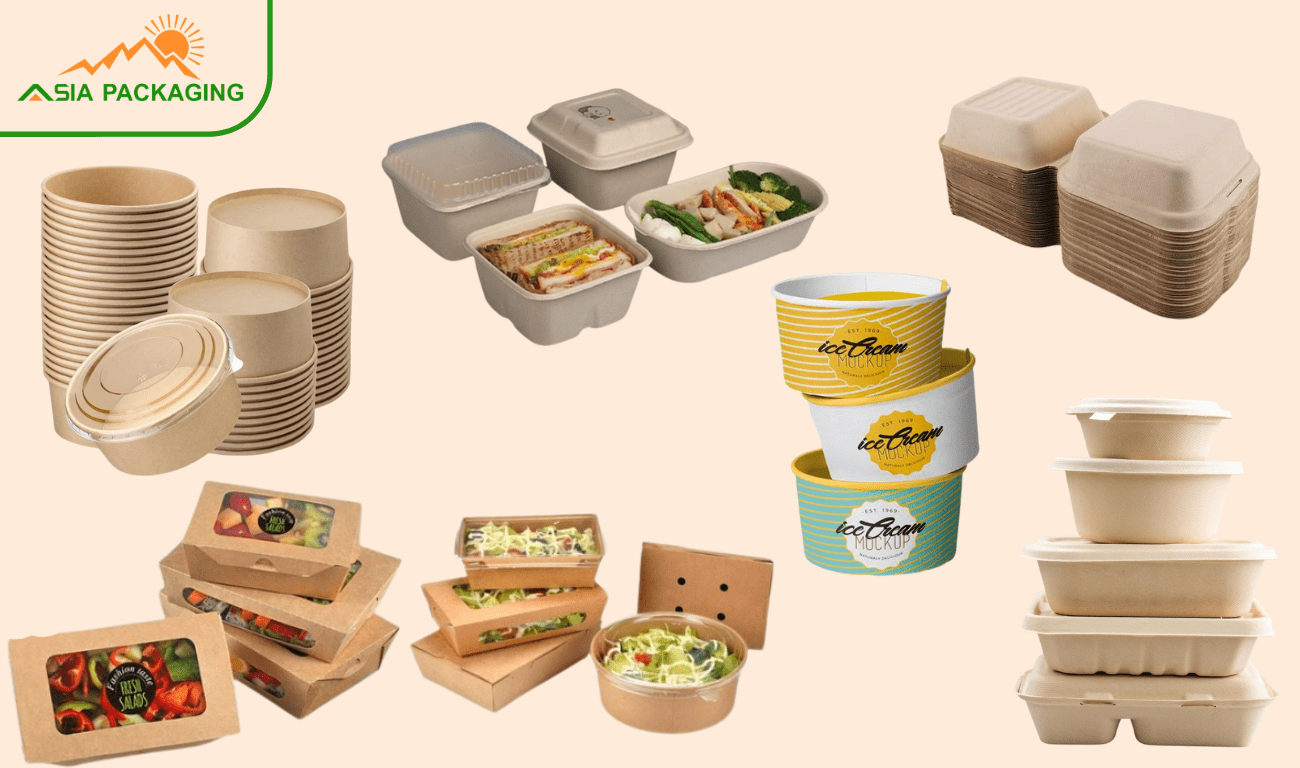 Một số mẫu hộp giấy đựng đồ ăn tại Bao Bì Asia