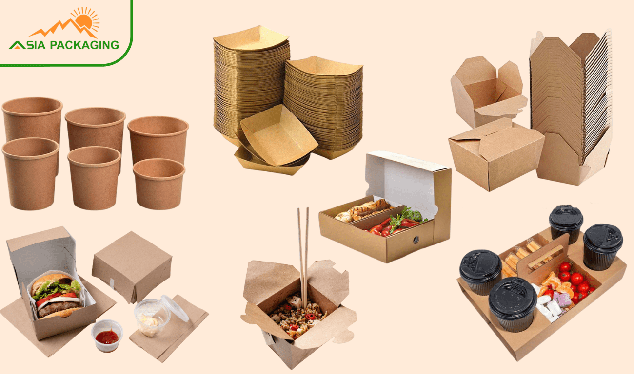Một số mẫu hộp giấy đựng đồ ăn tại Bao Bì Asia