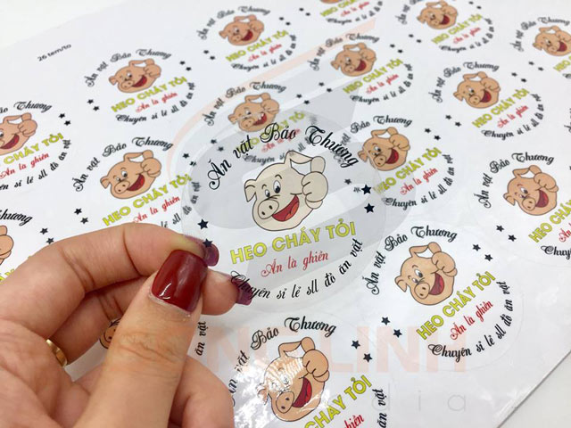 Tem nhãn decal nhựa trong suốt