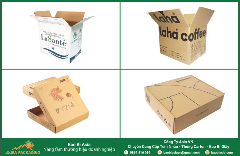  Hộp carton đóng hàng có in thương hiệu