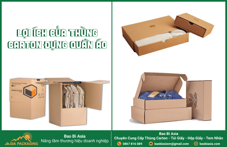 Lợi ích của thùng carton đựng quần áo