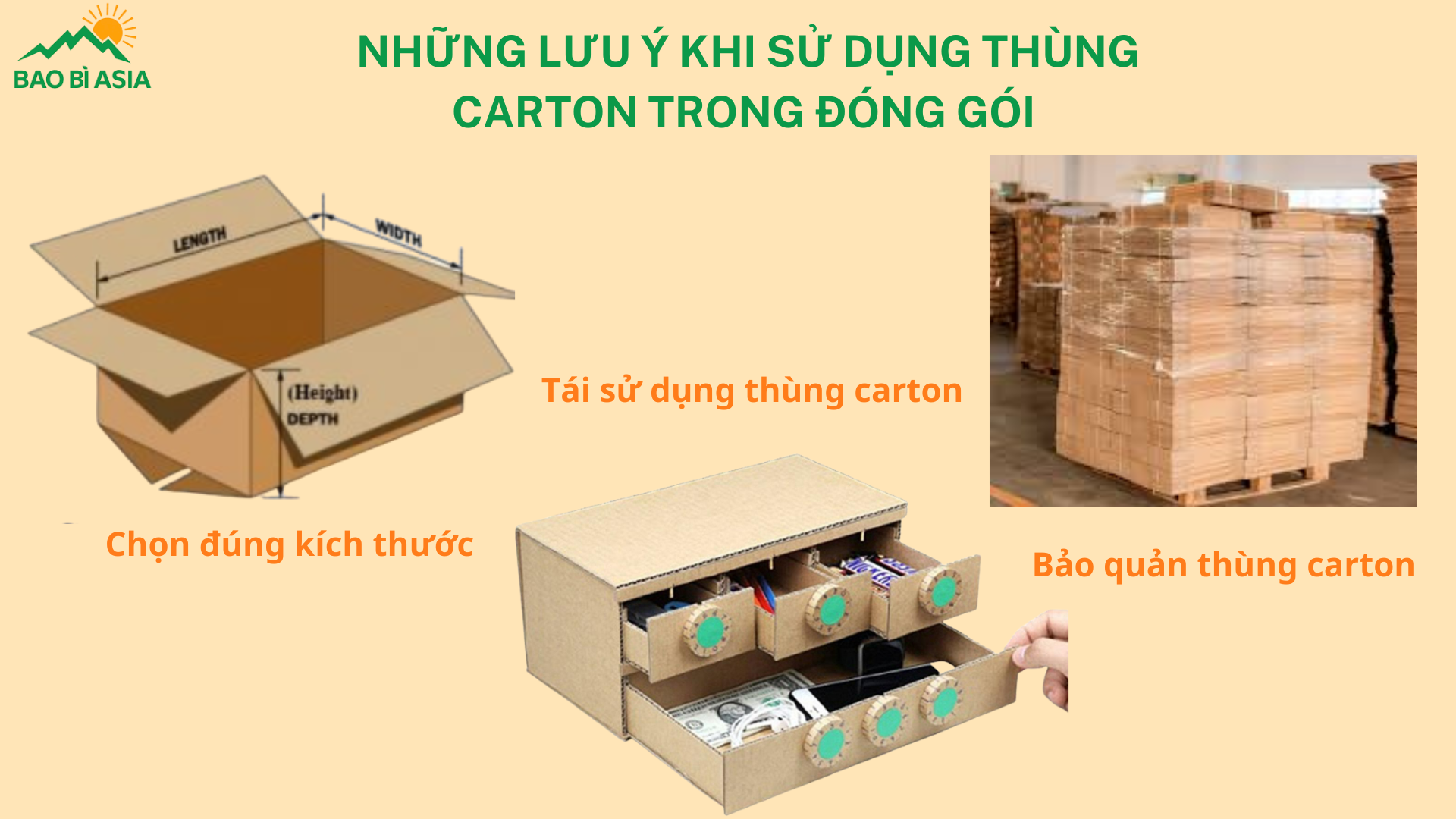 Những lưu ý khi sử dụng thùng carton