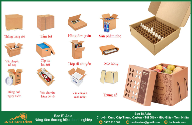 Một số sản phẩm sử dụng thùng carton online