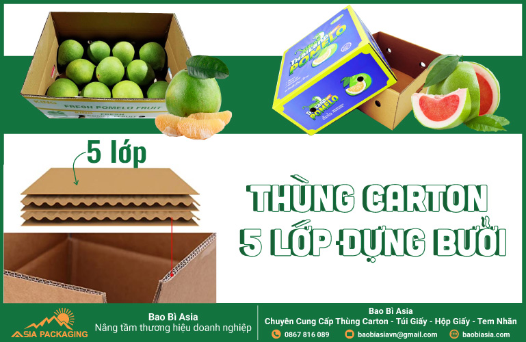 Thùng carton 5 lớp đựng bưởi