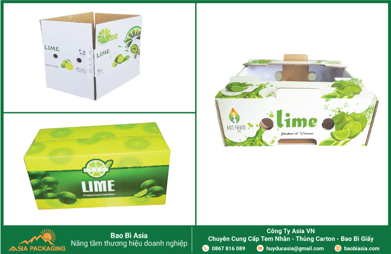 Thùng carton đựng chanh có lỗ thông khí