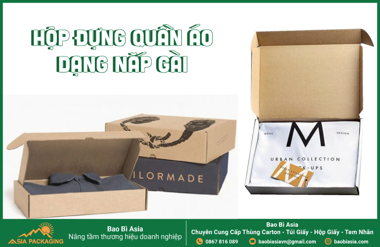 Hộp carton đựng quần áo dạng hộp nắp gài