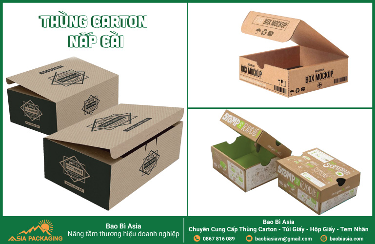 Thùng carton với nắp cài