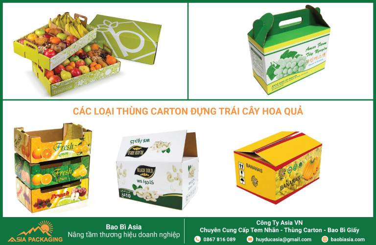 Thùng carton đựng trái cây có ngăn