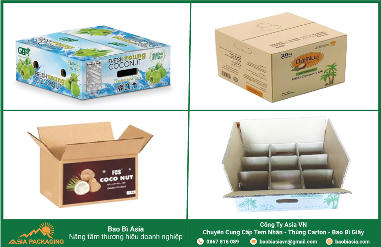  Chất liệu thùng giấy đựng dừa