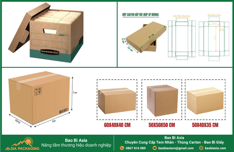 Một số thùng carton theo kích thước yêu cầu