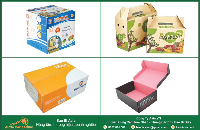 Một số thùng carton làm từ giấy bồi