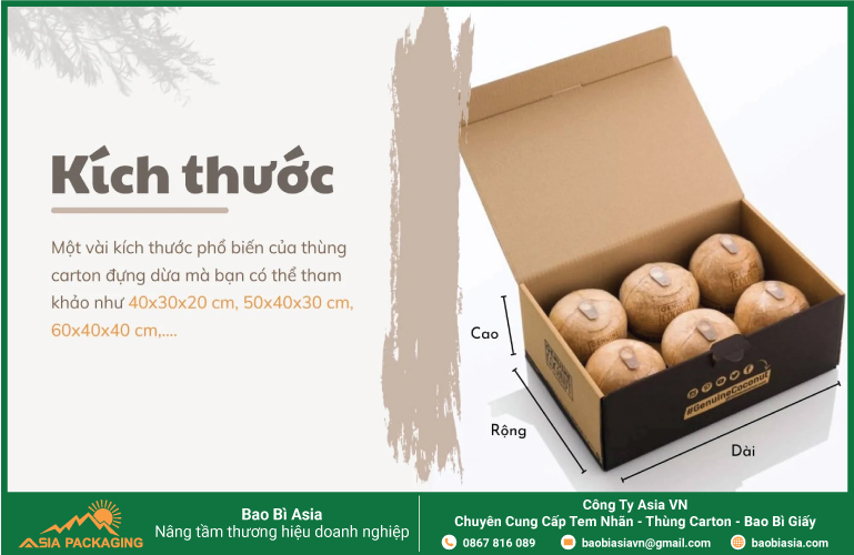 Thùng carton đựng dừa tươi