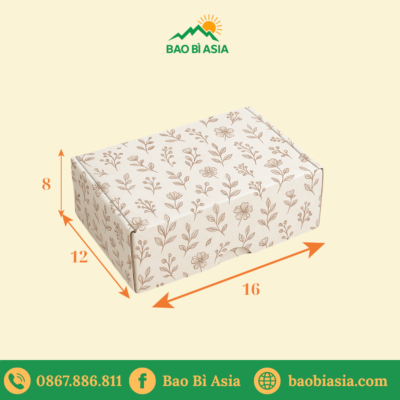 Hộp Đựng Bánh Handmade – 16x12x8 cm – Giấy Kraft