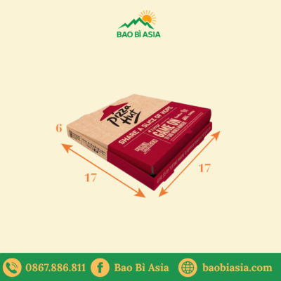 Hộp đựng bánh pizza - 17x17x5 - Giấy Crystal
