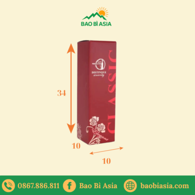Hộp đựng rượu vang - 10x10x34 - Giấy Couche