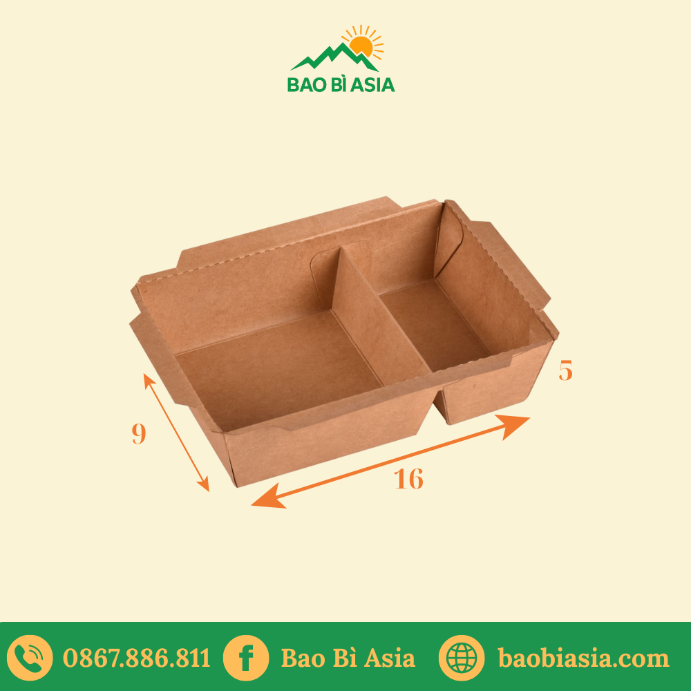 Hộp giấy 2 ngăn – 16x9x5 cm – Giấy Duplex