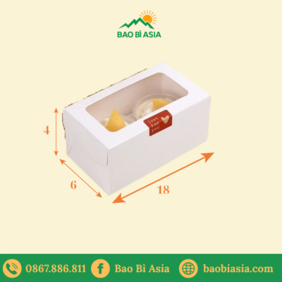 Hộp giấy đựng bánh - 18x6x4 - Giấy Duplex
