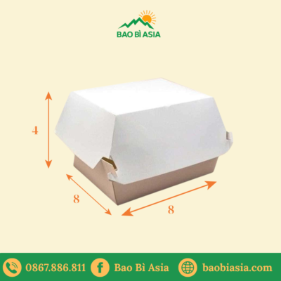 Hộp giấy đựng bánh bao – 8x8x4 – Giấy Duplex