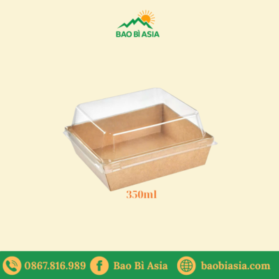 HGK07 – Hộp Kraft nắp PET 350 ml