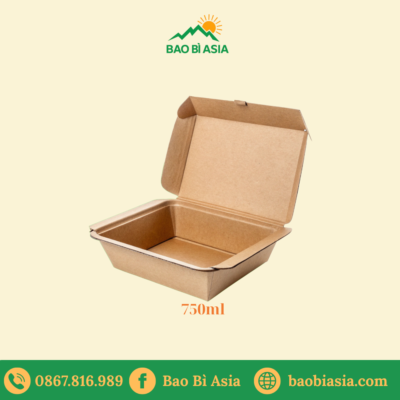 HGK10 – Hộp Kraft nắp giấy 750 ml