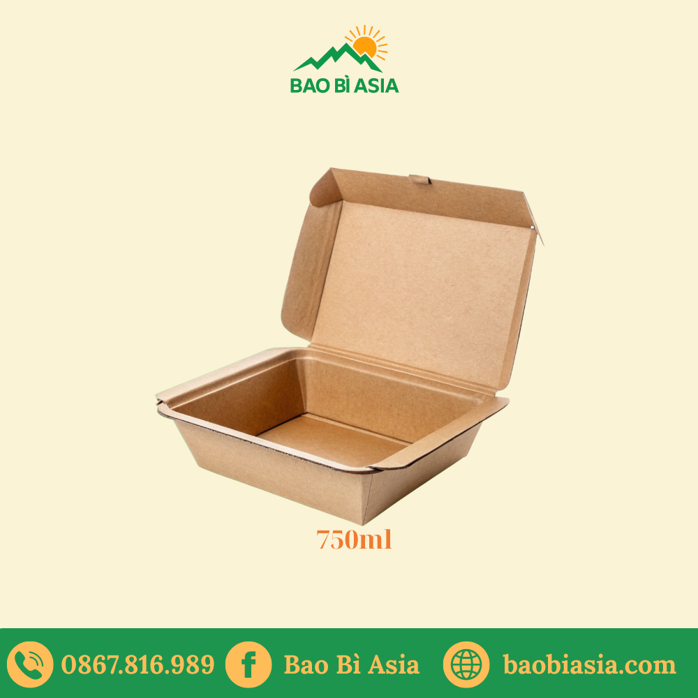 HGK10 – Hộp Kraft nắp giấy 750 ml
