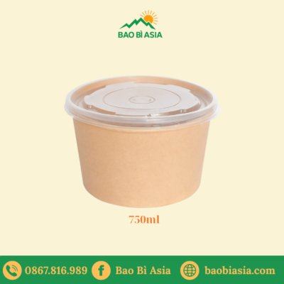 HGK12 – Hộp Kraft nắp PP 750 ml