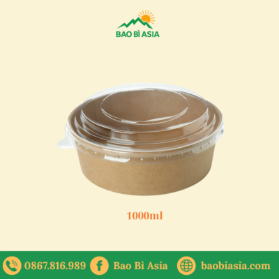 HGK15 – Hộp Kraft nắp PP 1000 ml