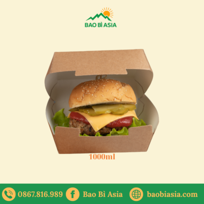 HGK21 – Hộp Kraft burger lớn 1000ml