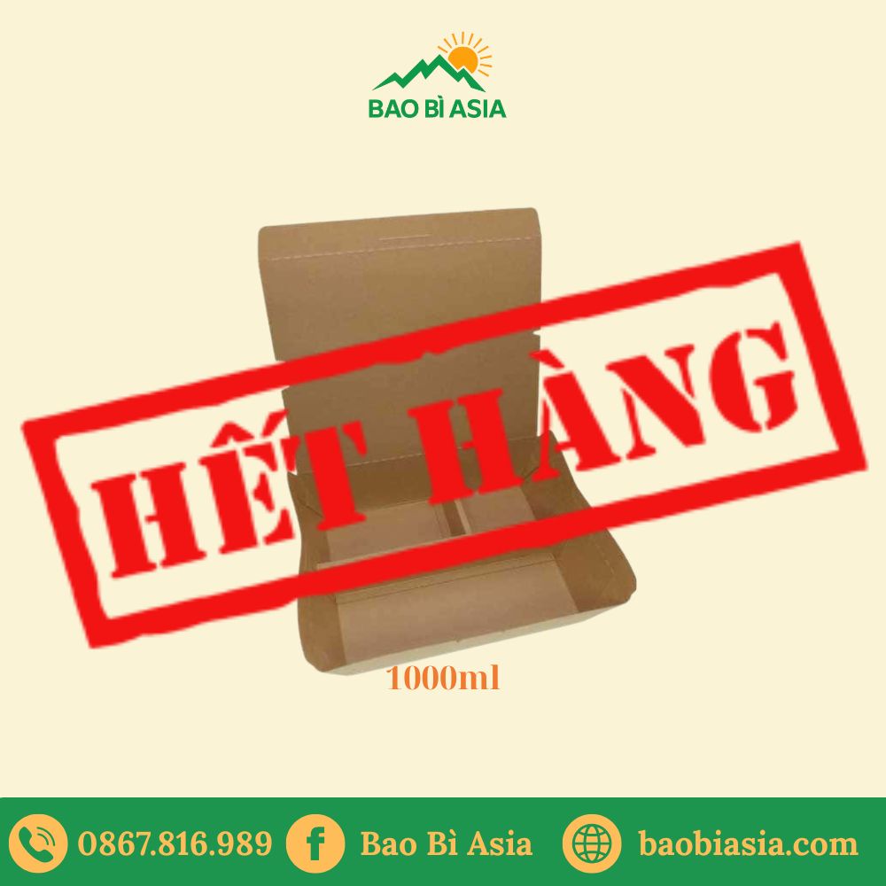 HGK25 – Hộp Kraft 3 ngăn 1000ml