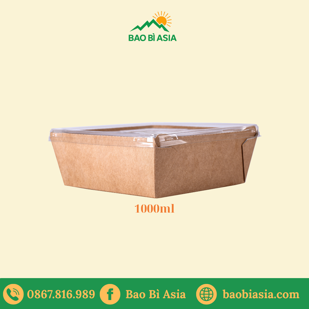 HGK27 – Hộp Kraft vuông 1000ml