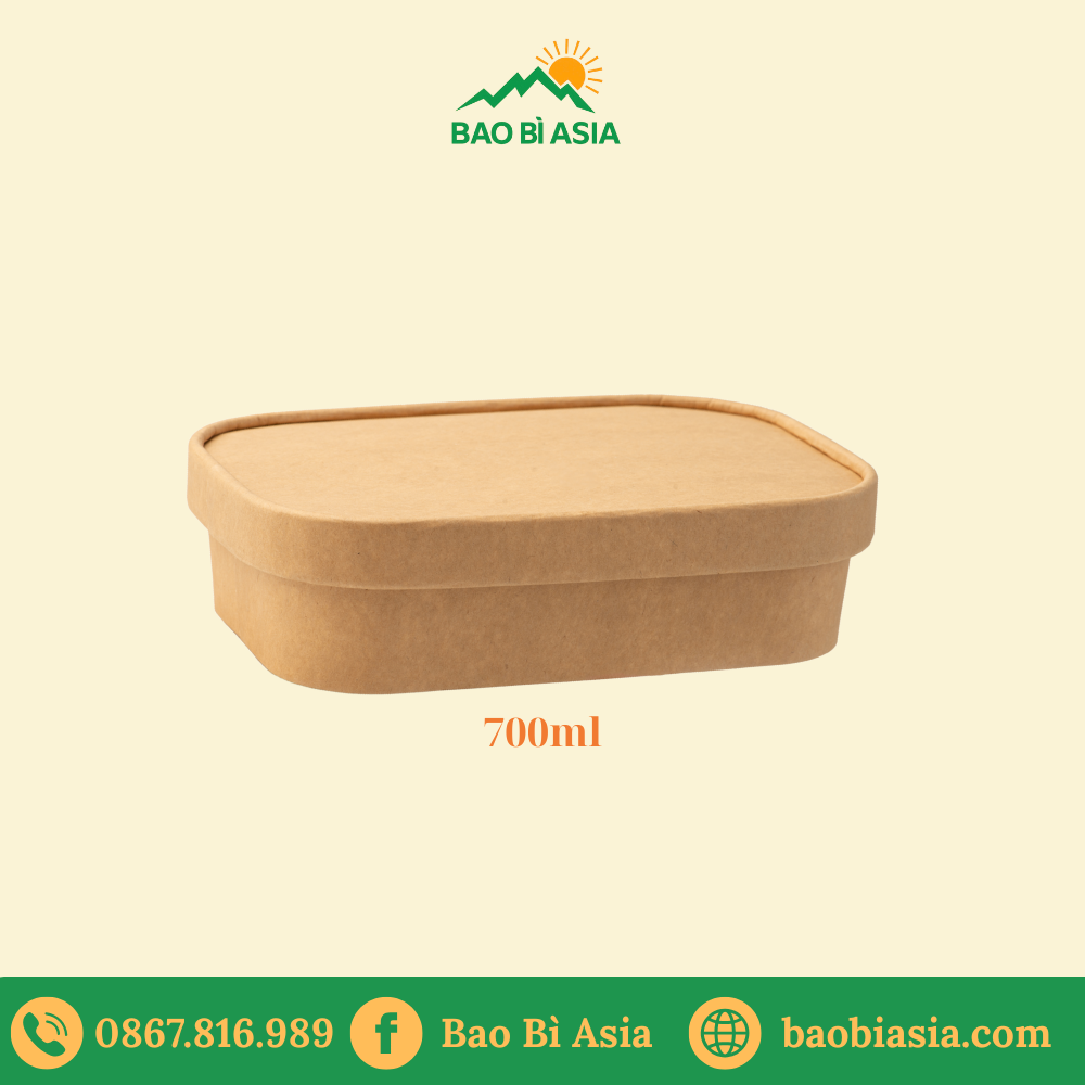 HGK30 – Hộp Kraft chữ nhật 700ml