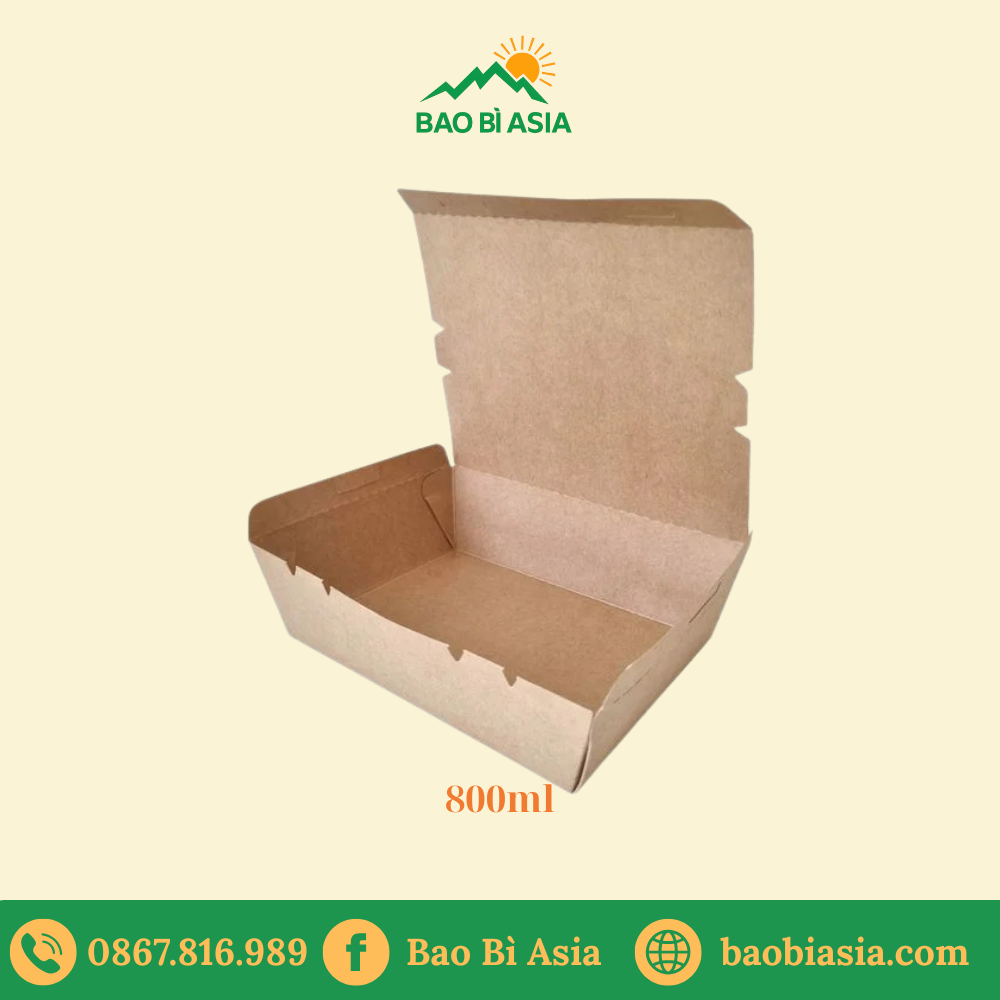 HGK39 – Hộp Kraft đựng nem rán 800ml