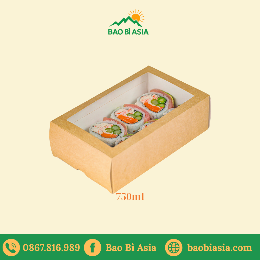 HGK41 - Hộp Kraft vuông đựng bánh 750ml