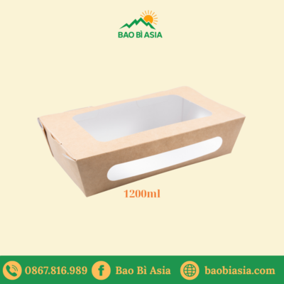 HGK44 – Hộp Kraft có cửa sổ 1200ml