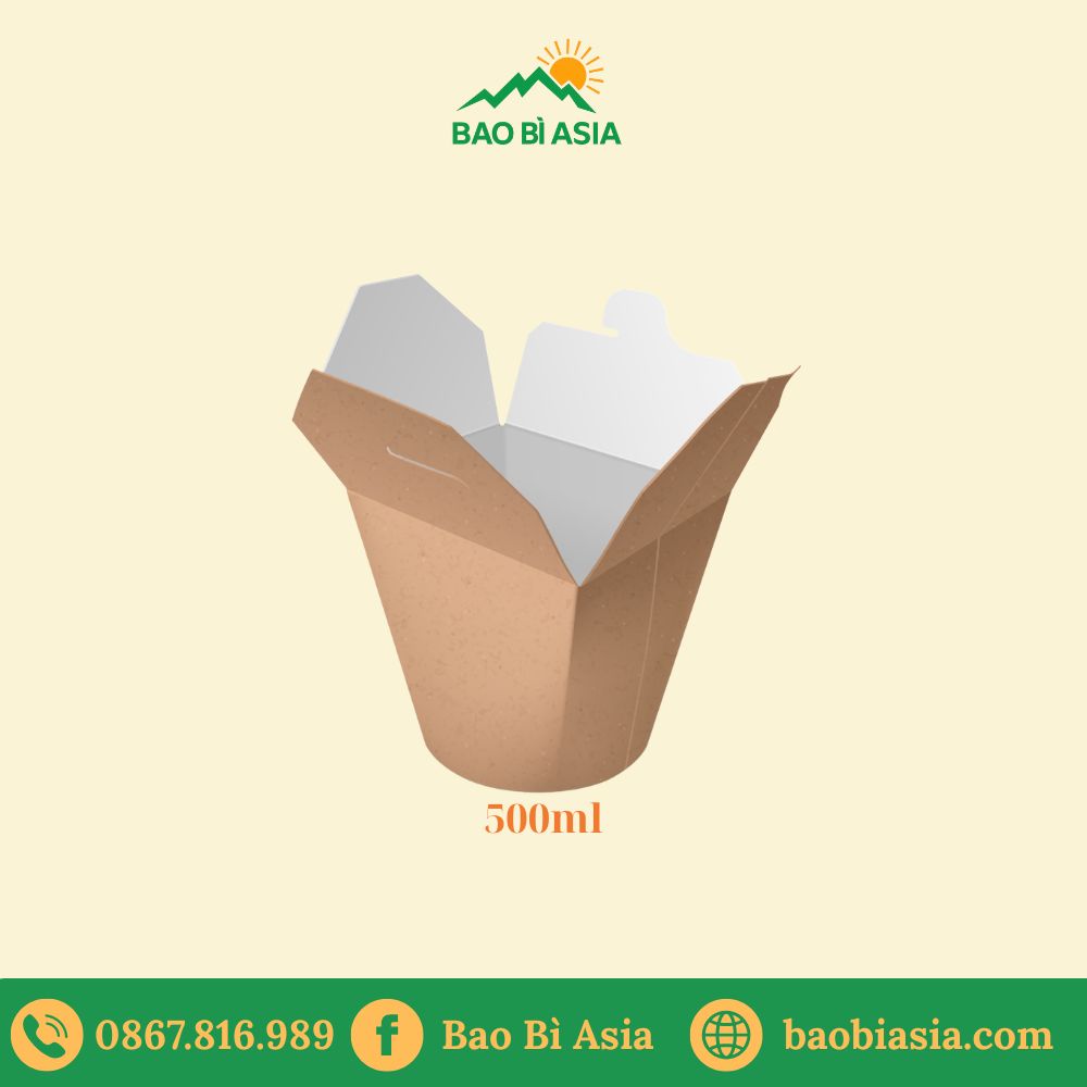 HGK46 – Hộp Kraft đựng mì 500 ml