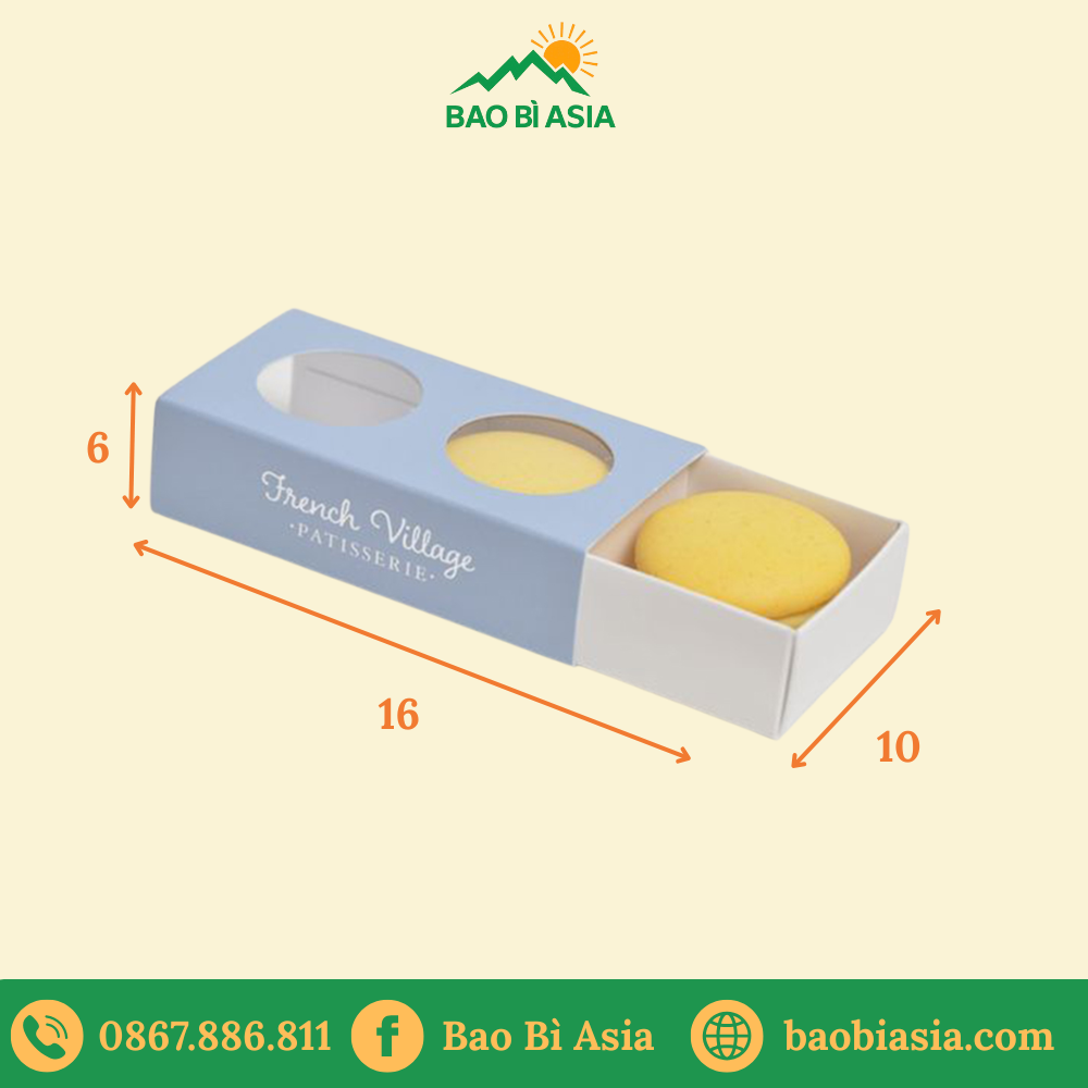 Hộp giấy bánh in logo HG13