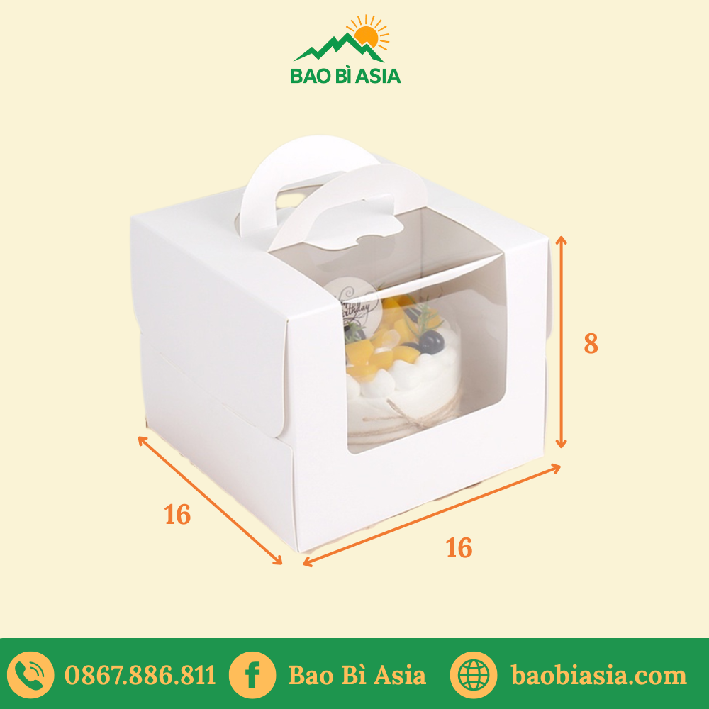 Hộp giấy bánh kem nhỏ HG08