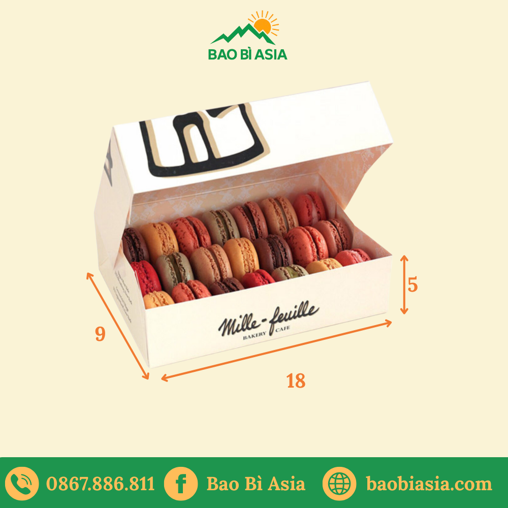 Hộp giấy bánh macaron nhiều ngăn HG10