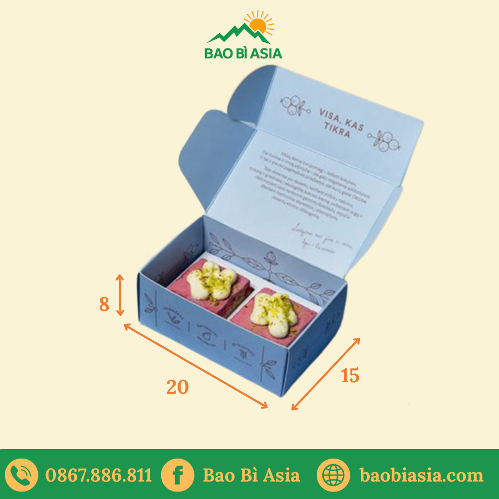 Hộp giấy đựng bánh cao cấp HG12