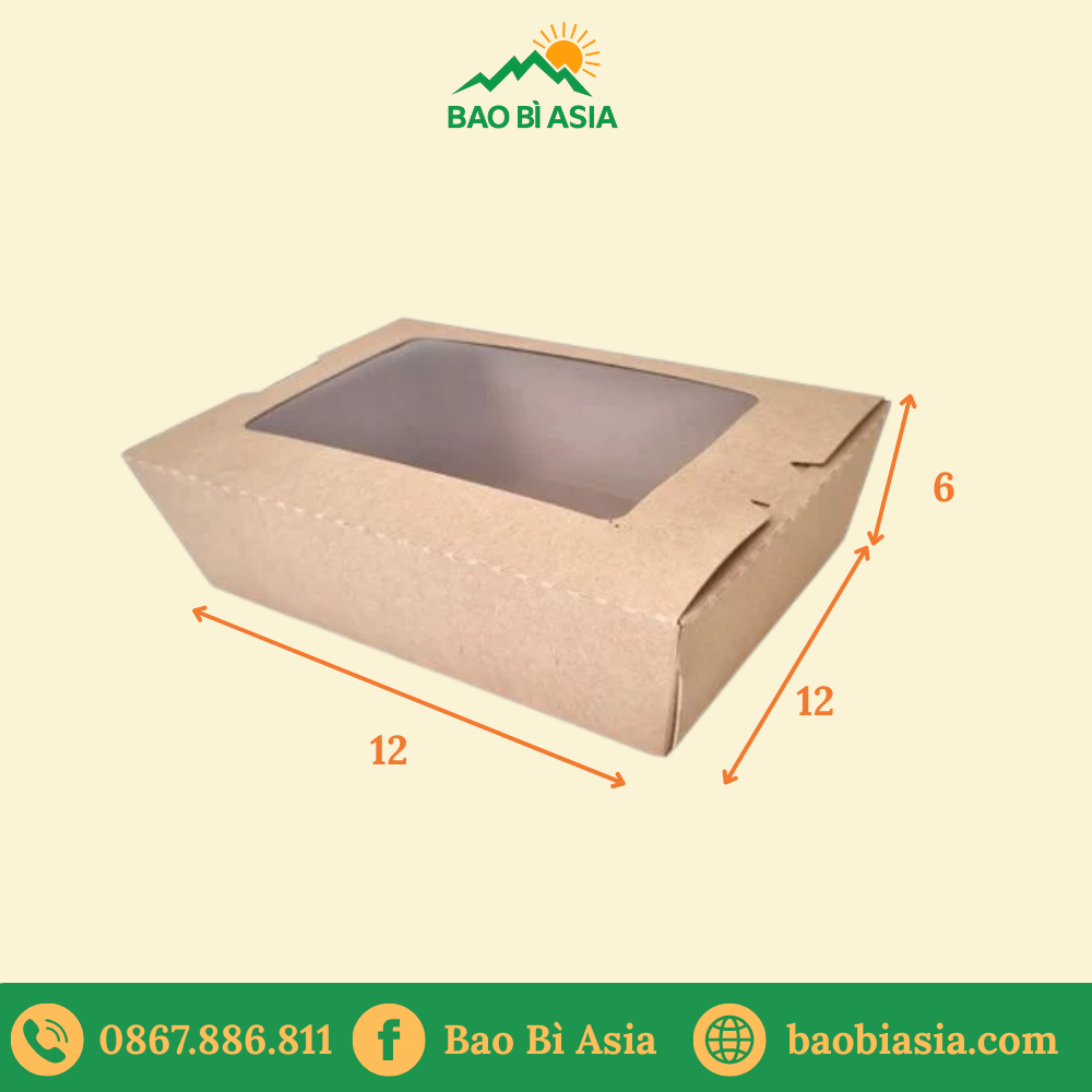Hộp giấy đựng bánh vuông HG01