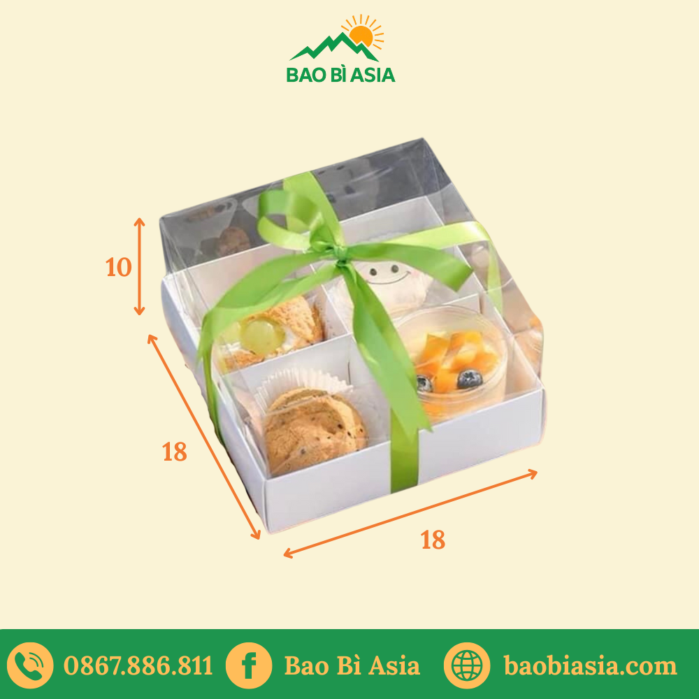 Hộp giấy nắp trong đựng bánh HG06