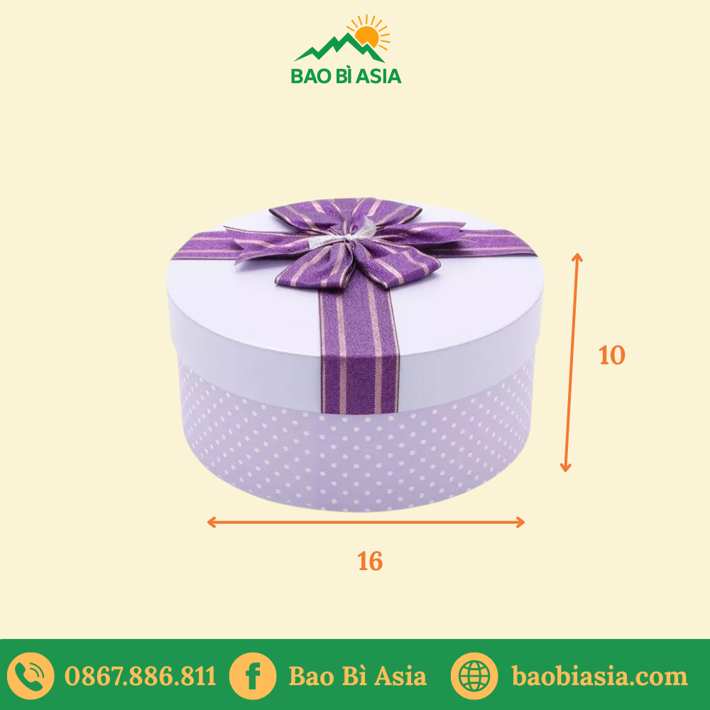 Hộp quà giấy hộp tròn HQG15