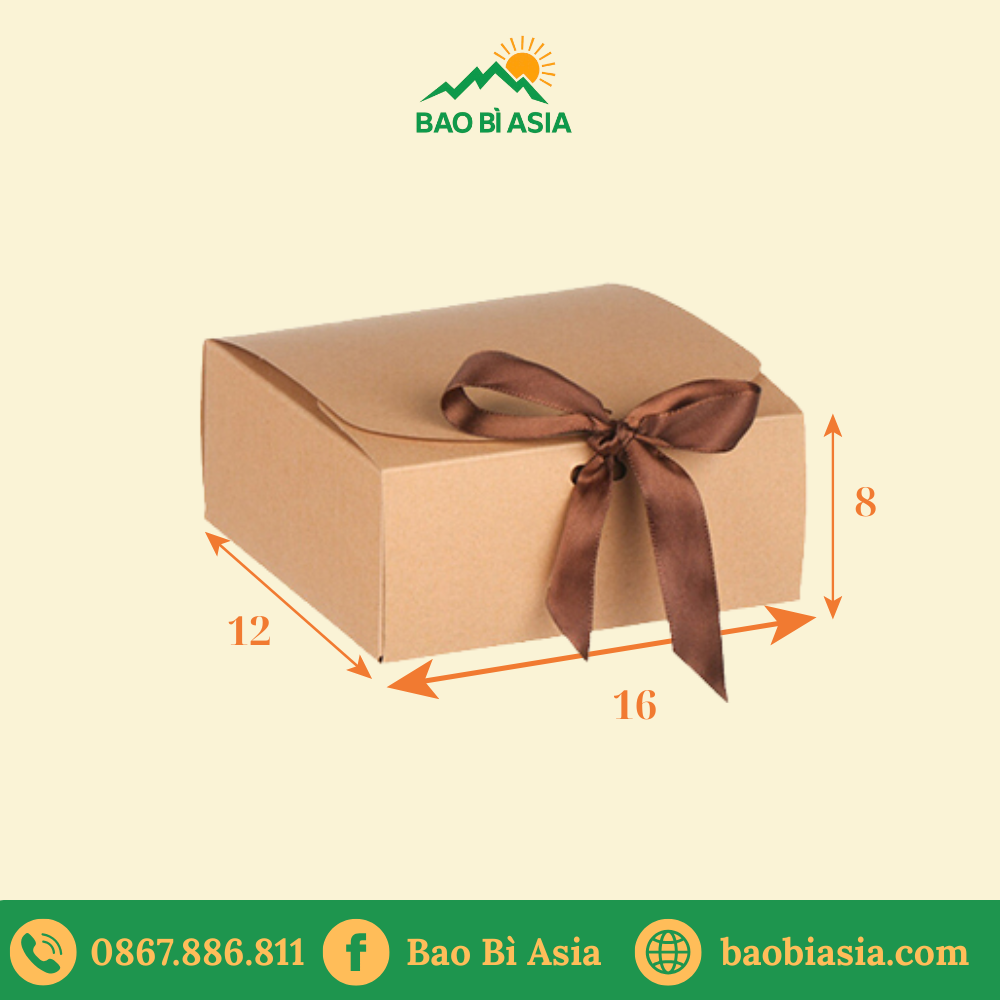 Hộp quà giấy kraft nâu HQG03