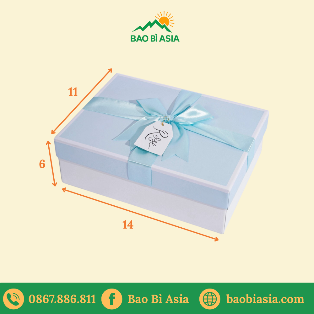 Hộp quà giấy màu pastel HQG07