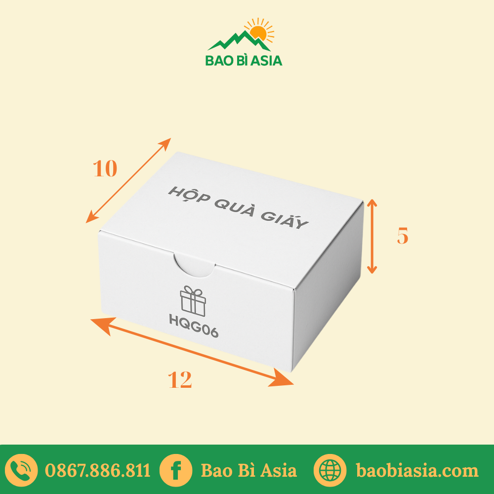 Hộp quà giấy nhỏ cài nắp HQG06